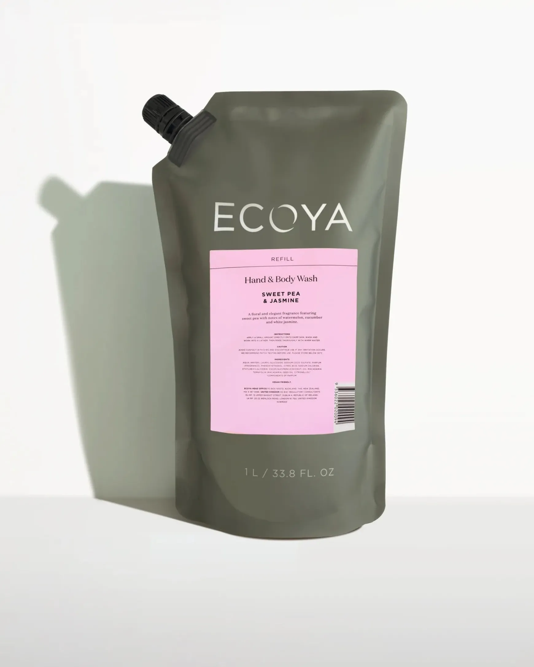 Ecoya Hand & Body Wash refill - Sweet Pea & Jasmine