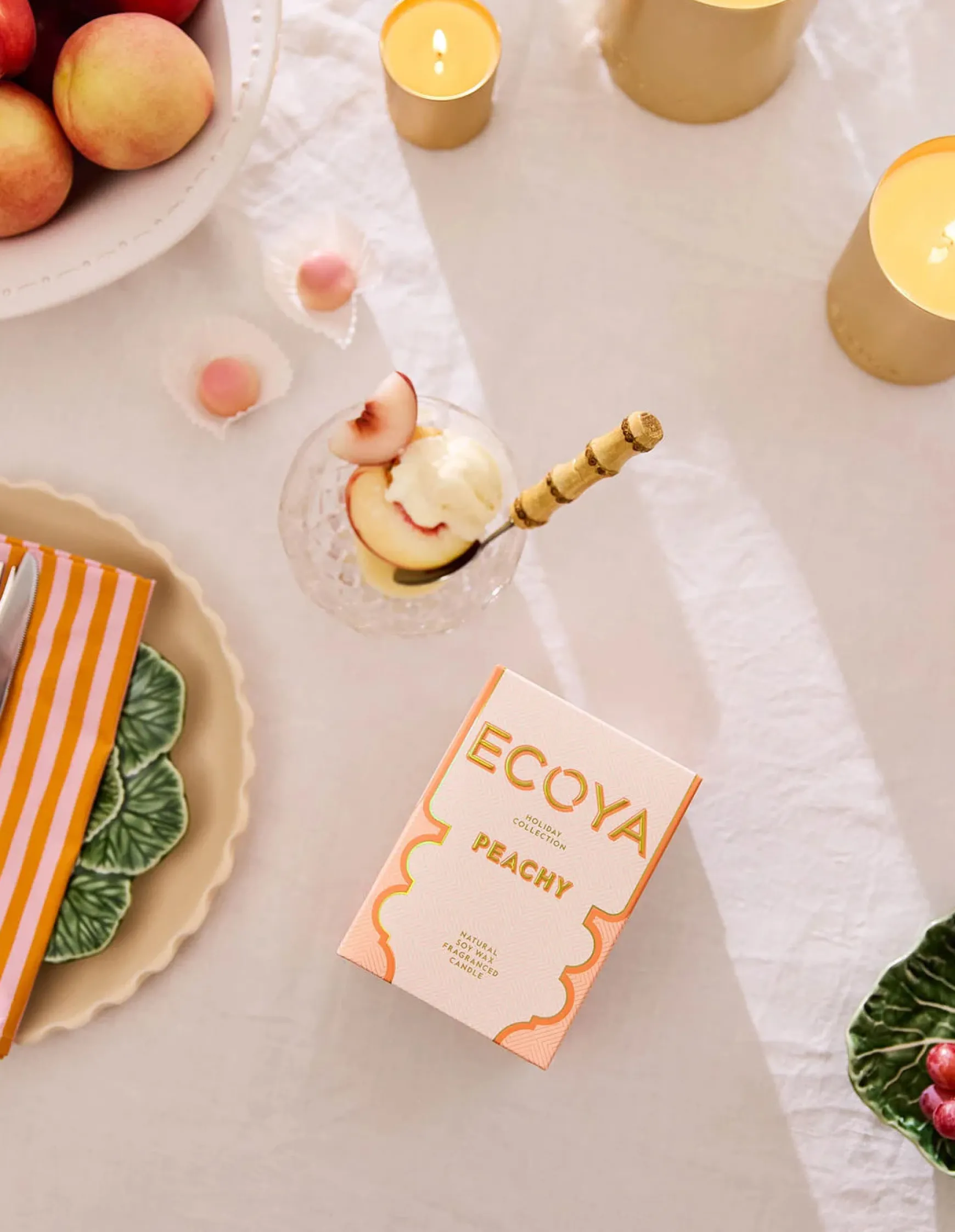 Ecoya Peachy Goldie Candle - Holiday Collection