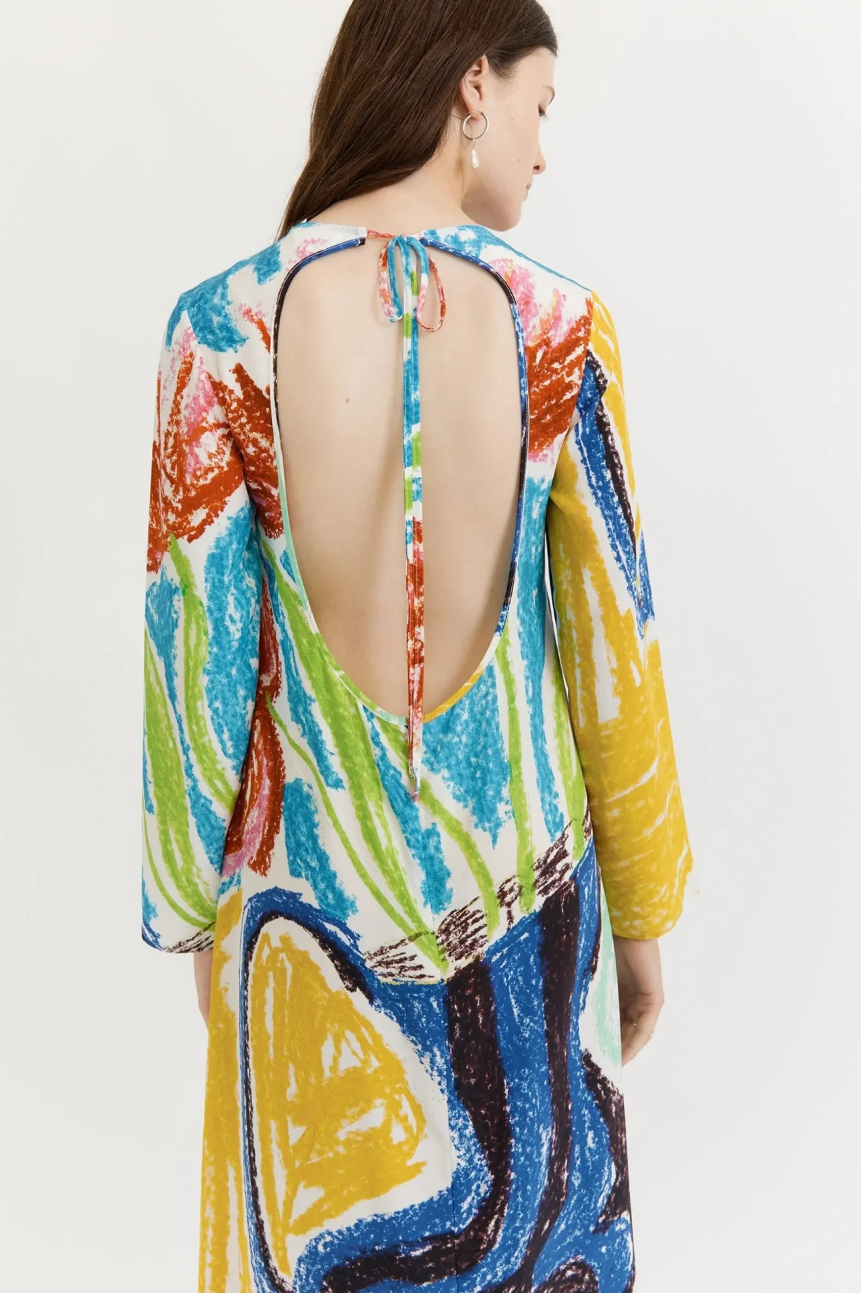 Gary Bigeni Felice Backless Loose Dress - Placement Print
