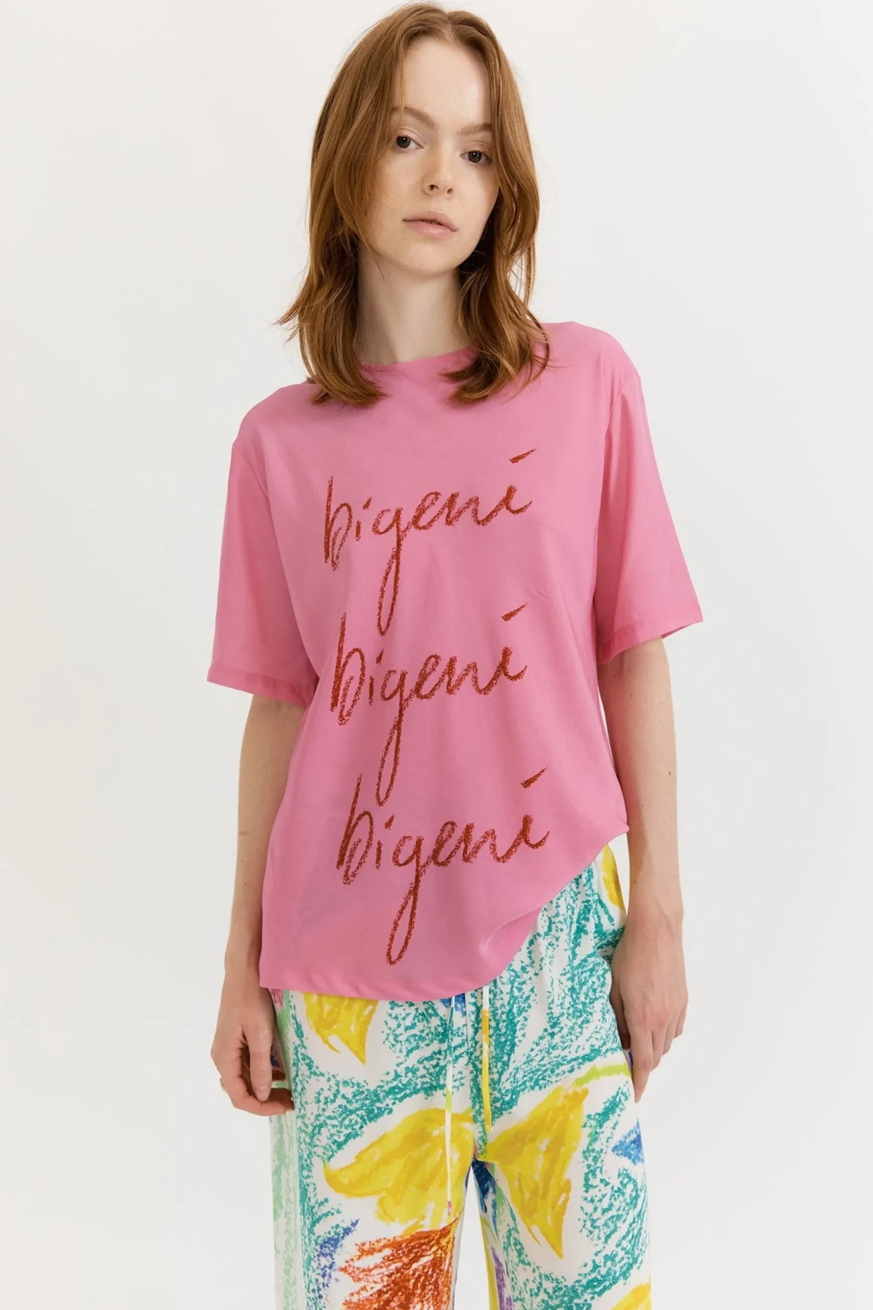 Gary Bigeni Gino Bias Cut T-Shirt - Bigeni Print