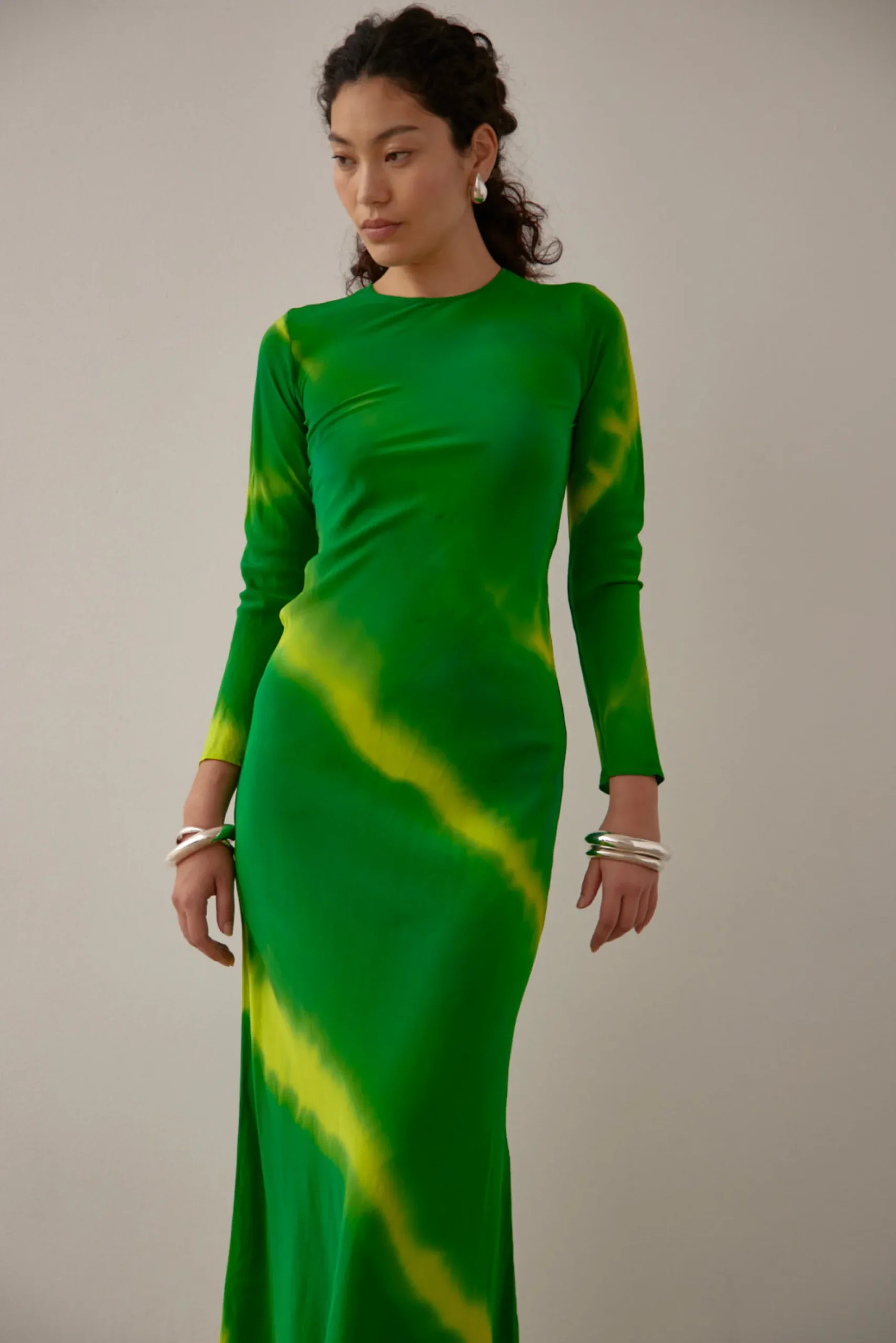 Gary Bigeni Leong Hand Painted Dress - Green