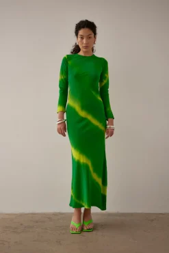Gary Bigeni Leong Hand Painted Dress - Green
