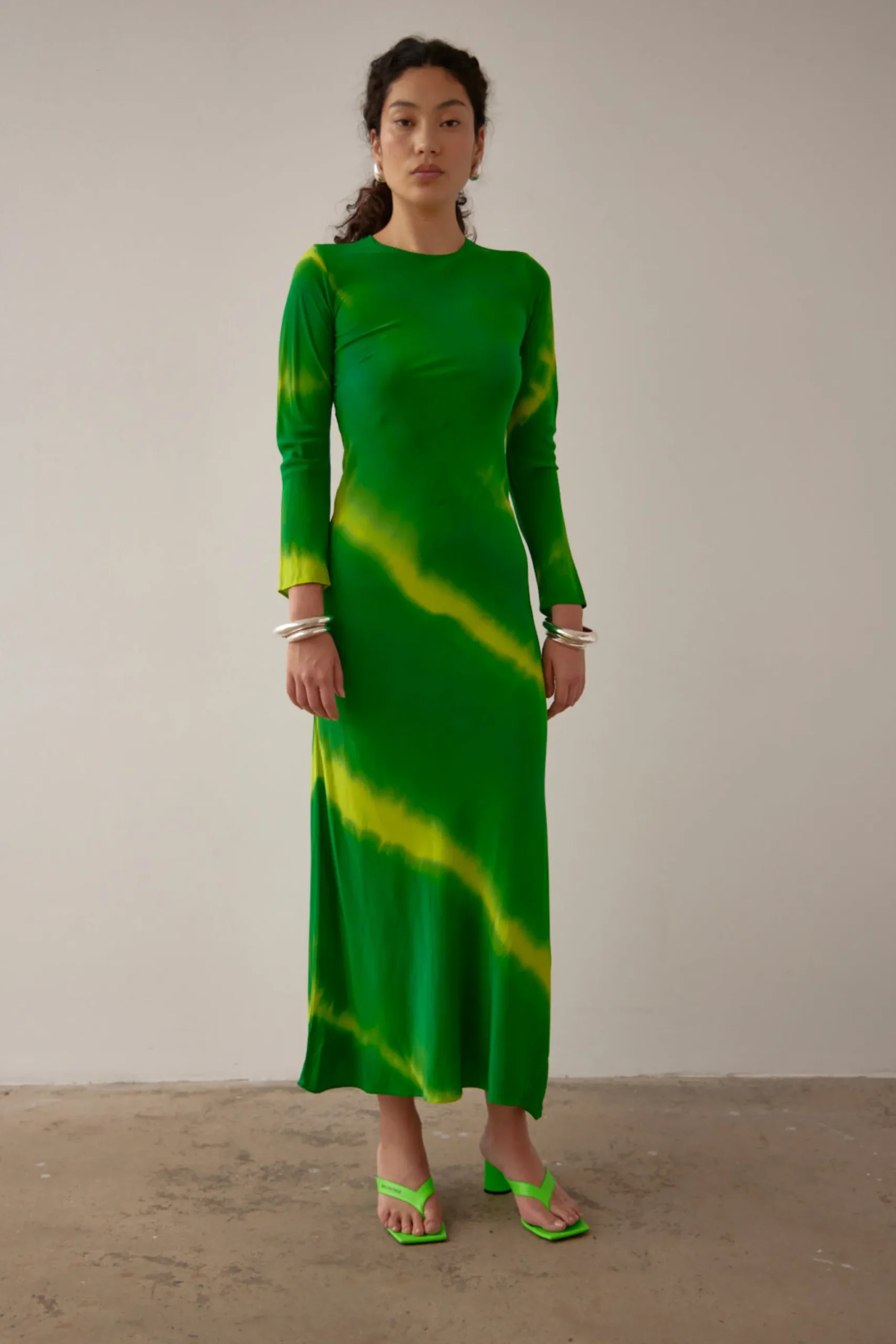 Gary Bigeni Leong Hand Painted Dress - Green