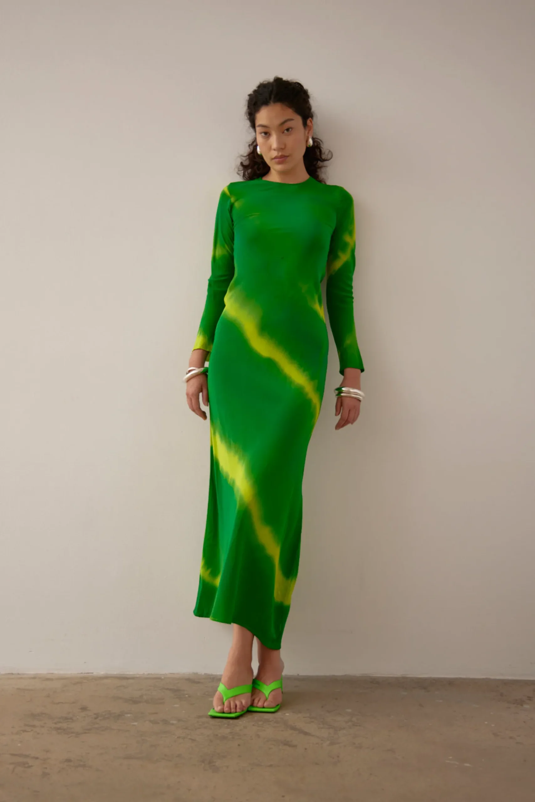Gary Bigeni Leong Hand Painted Dress - Green