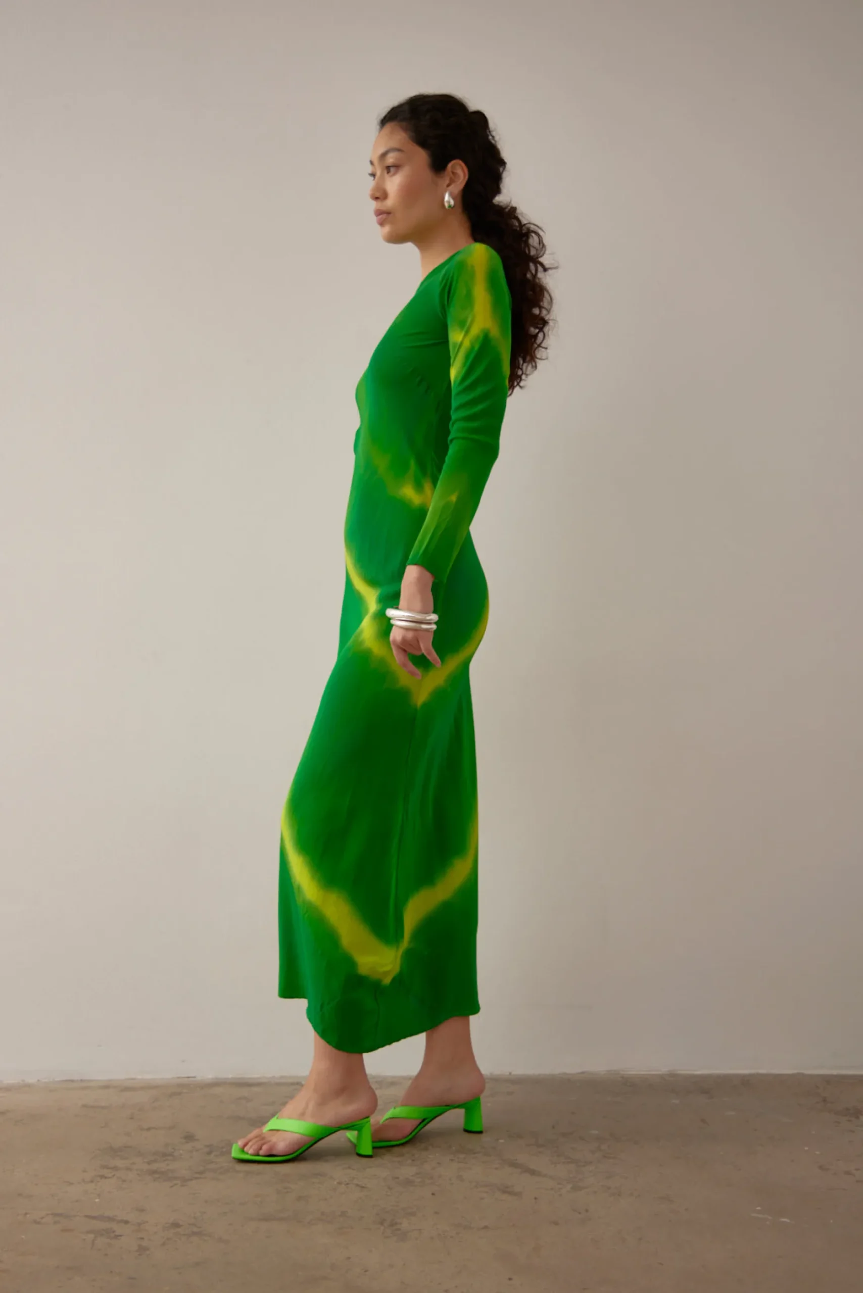 Gary Bigeni Leong Hand Painted Dress - Green