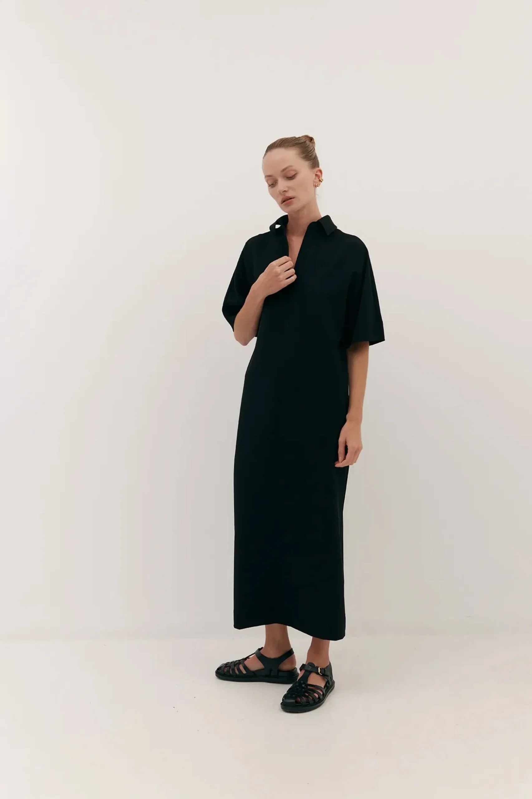 Harris Tapper Long Polo Dress - Black