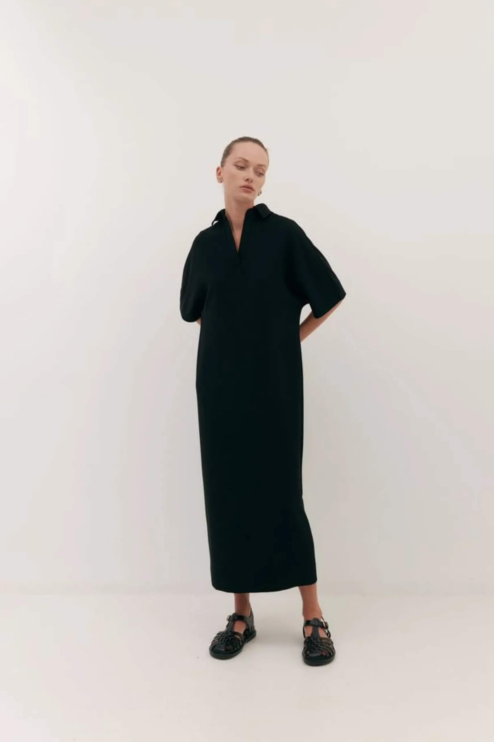 Harris Tapper Long Polo Dress - Black