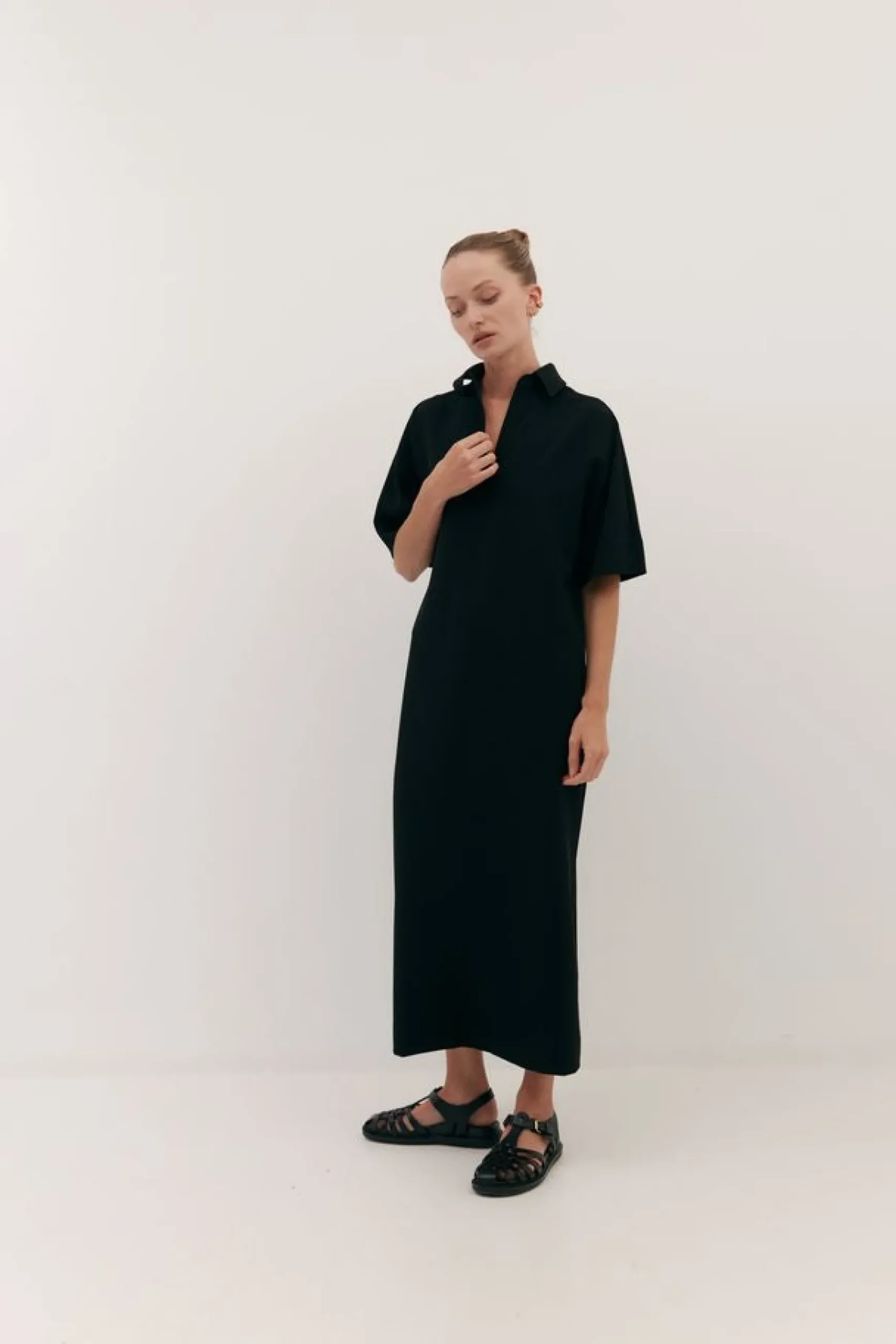 Harris Tapper Long Polo Dress - Black