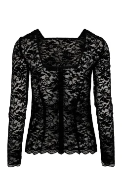 Harris Tapper Vita Lace Top - Black