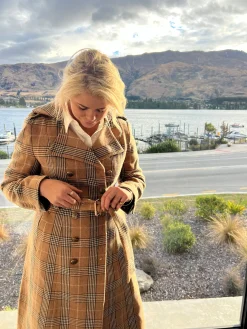 Jordan Elli Brentwood Trench Coat - Pink Check