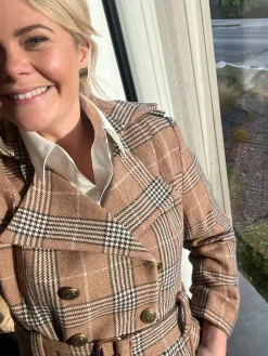 Jordan Elli Brentwood Trench Coat - Green Check