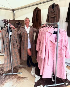 Jordan Elli Brentwood Trench Coat - Pink Check