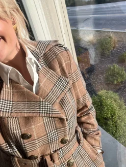 Jordan Elli Brentwood Trench Coat - Pink Check