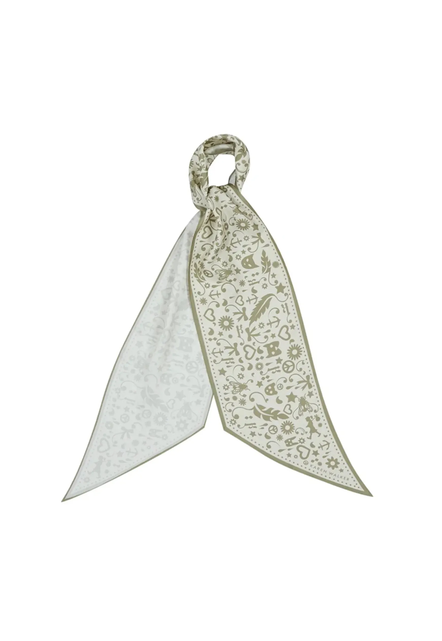 Karen Walker Filigree Sash Scarf - Cream/Olive