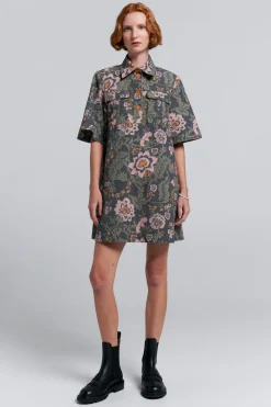 Karen Walker Journey Shirt Dress - Black Multi