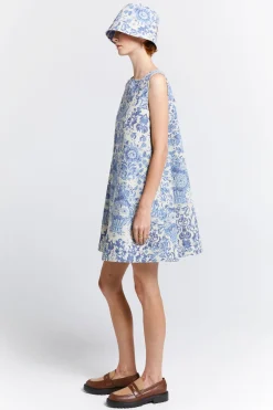 Karen Walker Porcelain Pinafore - Natural/Blue