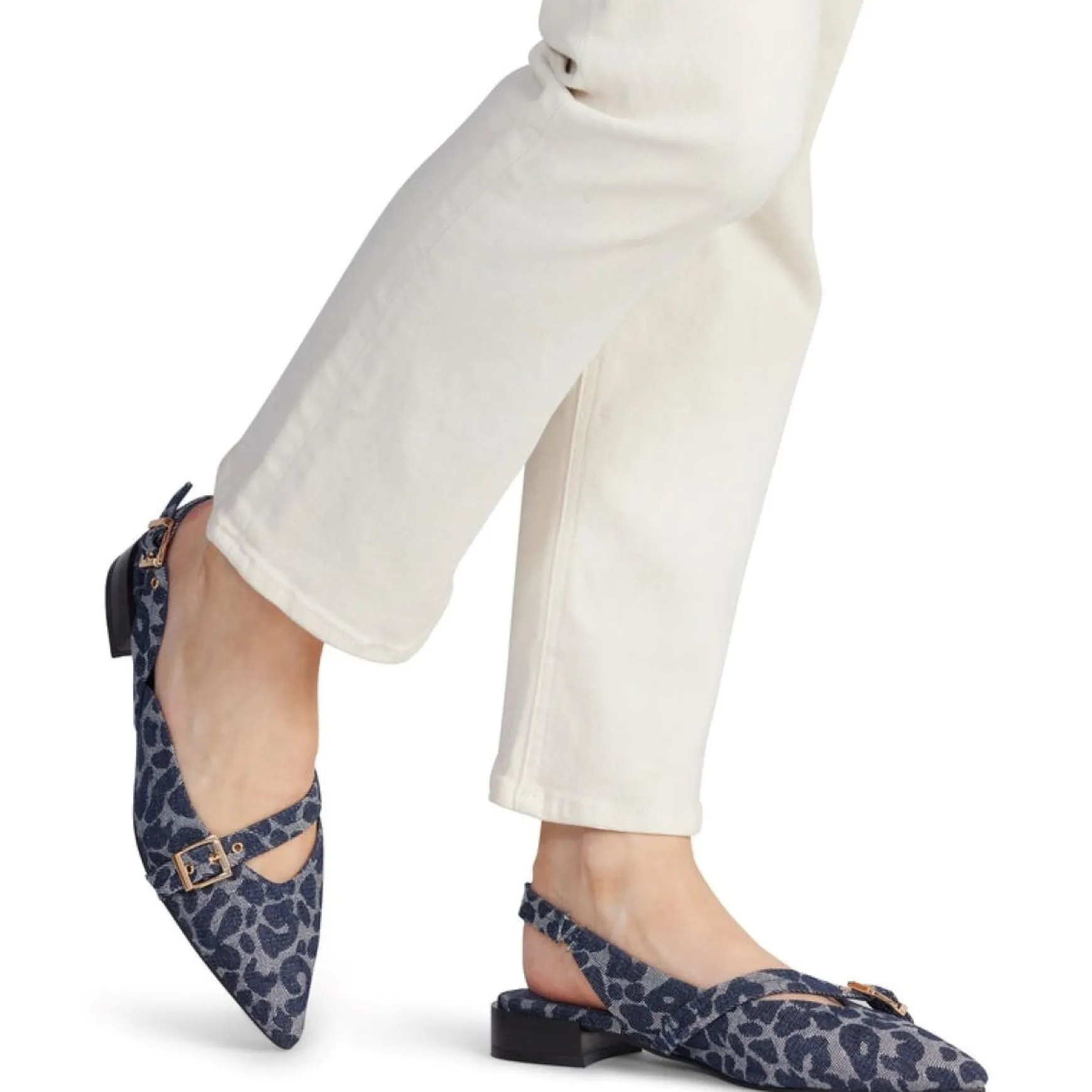 Kathryn Wilson Chelsea Slingback - Denim Leopard