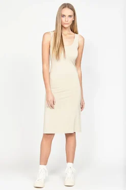Ketz-ke Knee Length Core Slip Dress - Nude