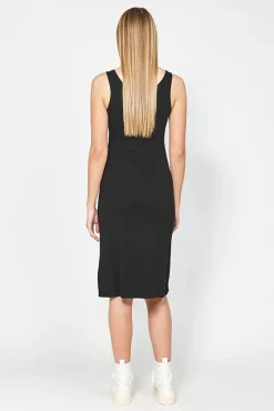Ketz-ke Knee Length Core Slip Dress - Black