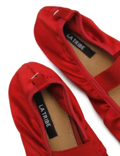 La Tribe Ballet Flat - Chili Satin