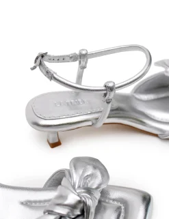 La Tribe Bow Kitten Heel - Silver