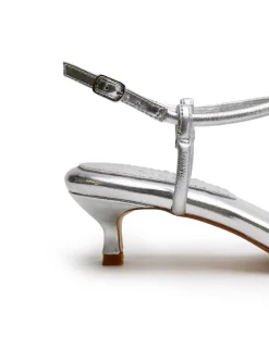 La Tribe Bow Kitten Heel - Silver