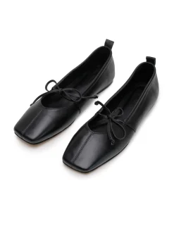 La Tribe Square Toe Flat - Black