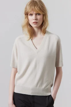 Laing Jasper Cashmere V Neck - Putty