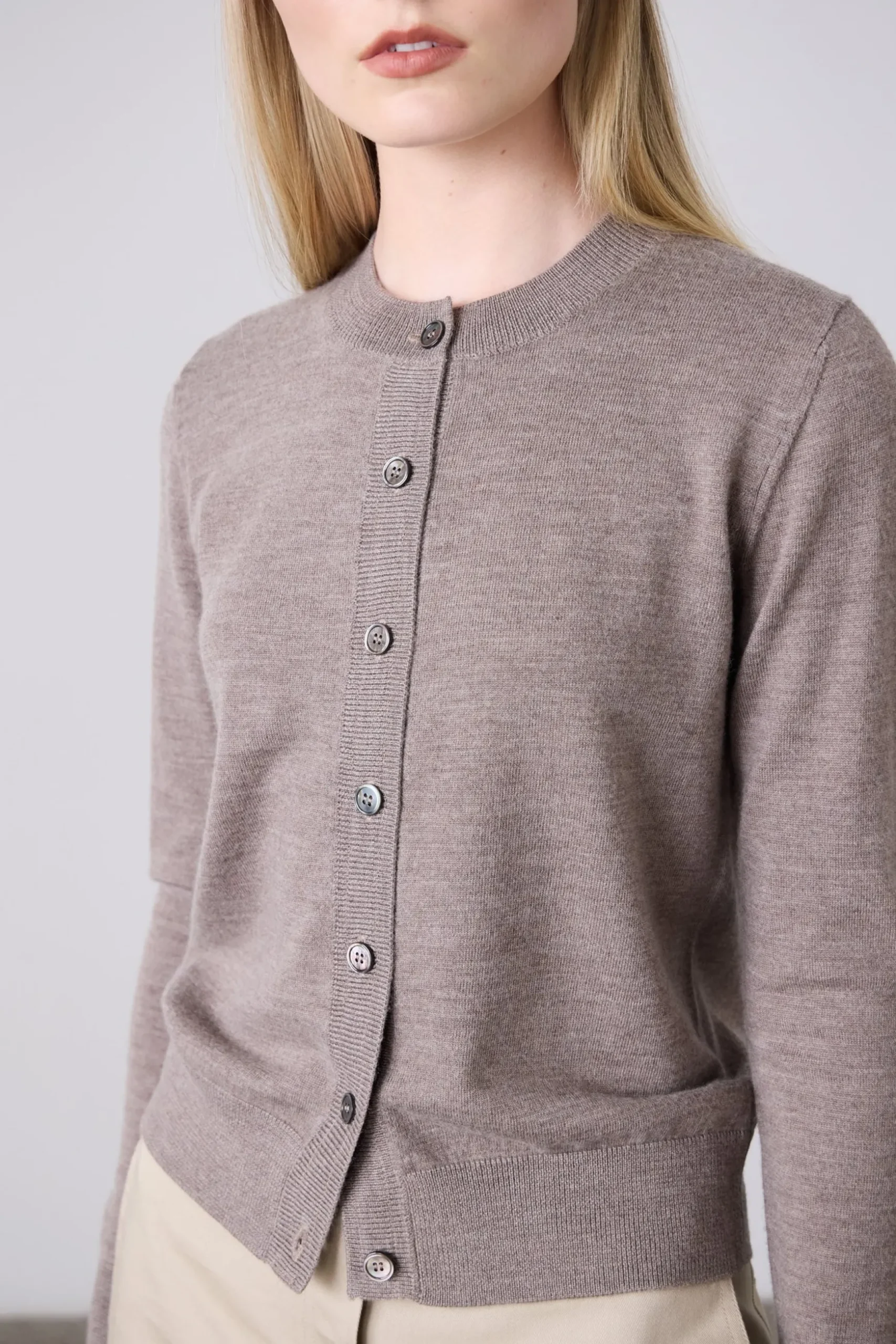 Laing Sylvia Merino Cardigan - Pepper