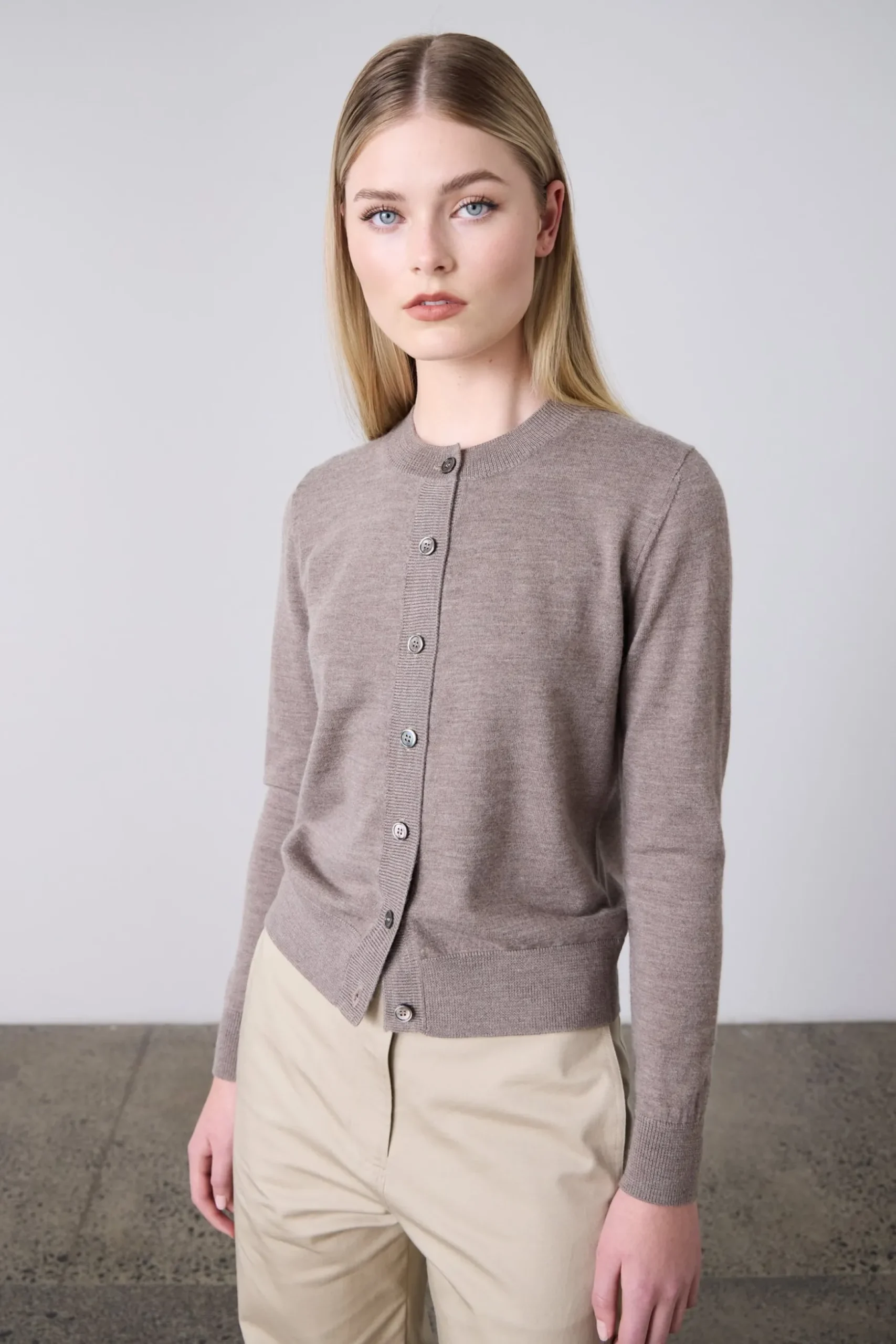 Laing Sylvia Merino Cardigan - Pepper