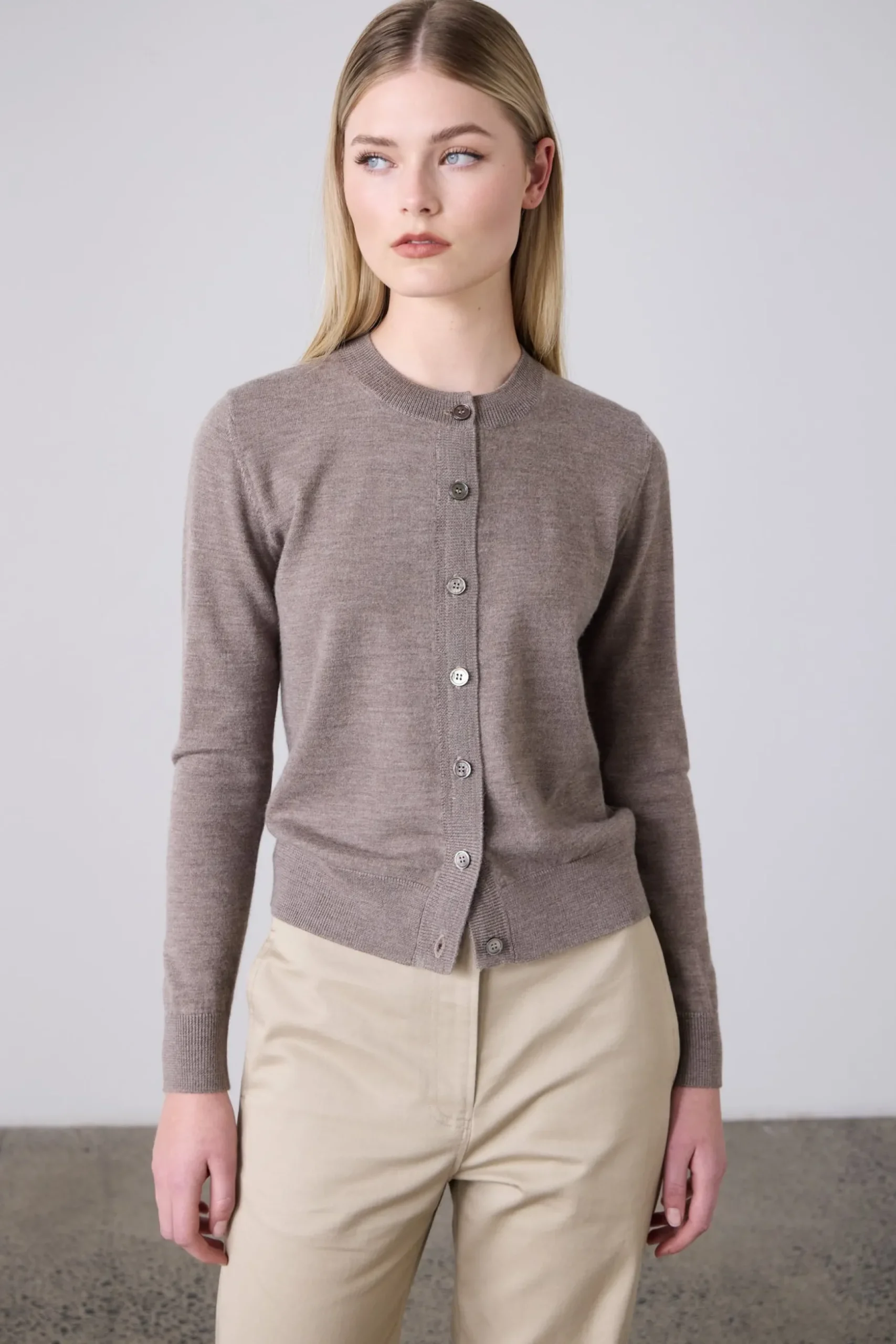 Laing Sylvia Merino Cardigan - Pepper