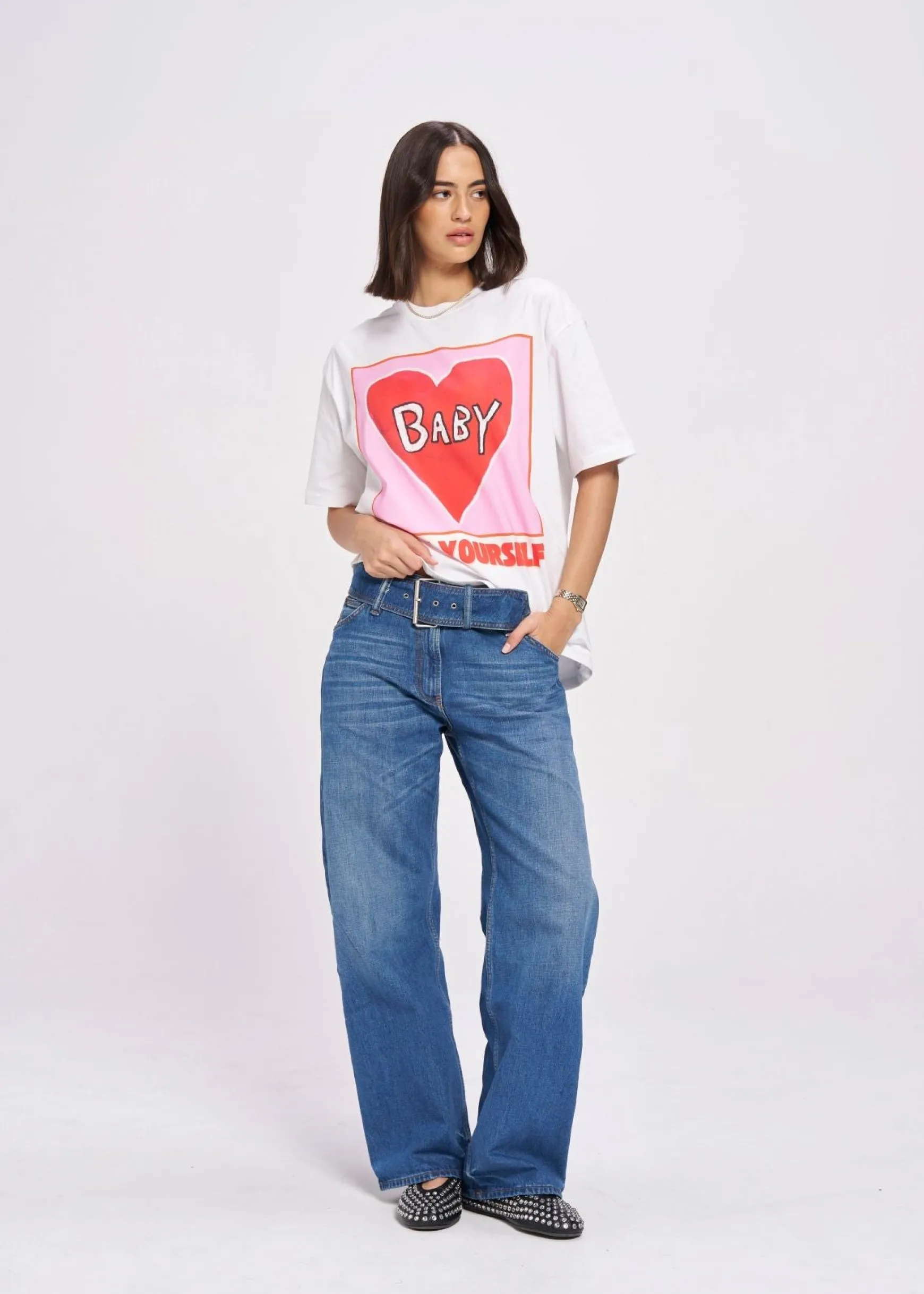 Maku The Label Baby, Love Yourself Oversized Tee - Lucent White | Arriving Mid-End April
