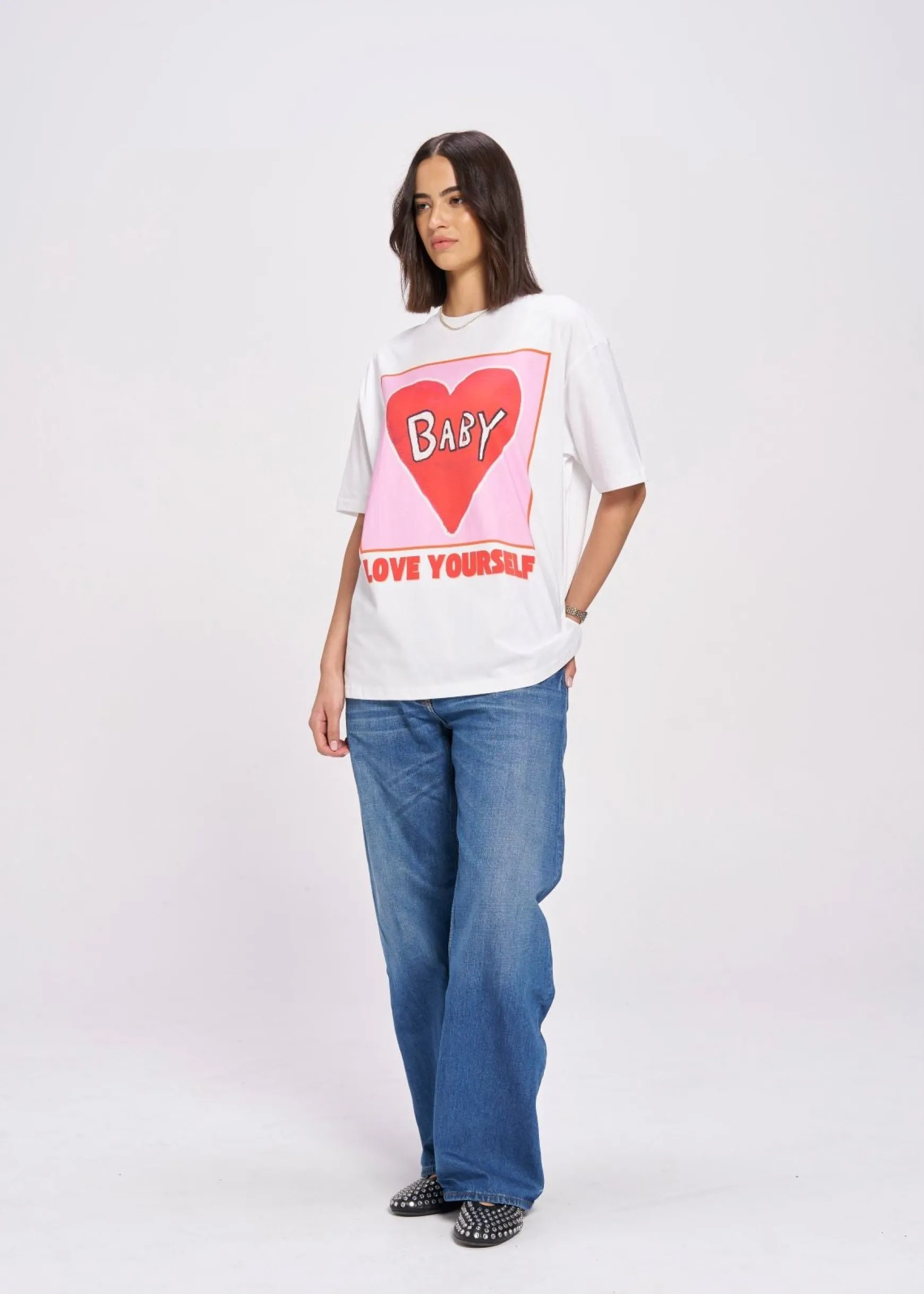 Maku The Label Baby, Love Yourself Oversized Tee - Lucent White | Arriving Mid-End April