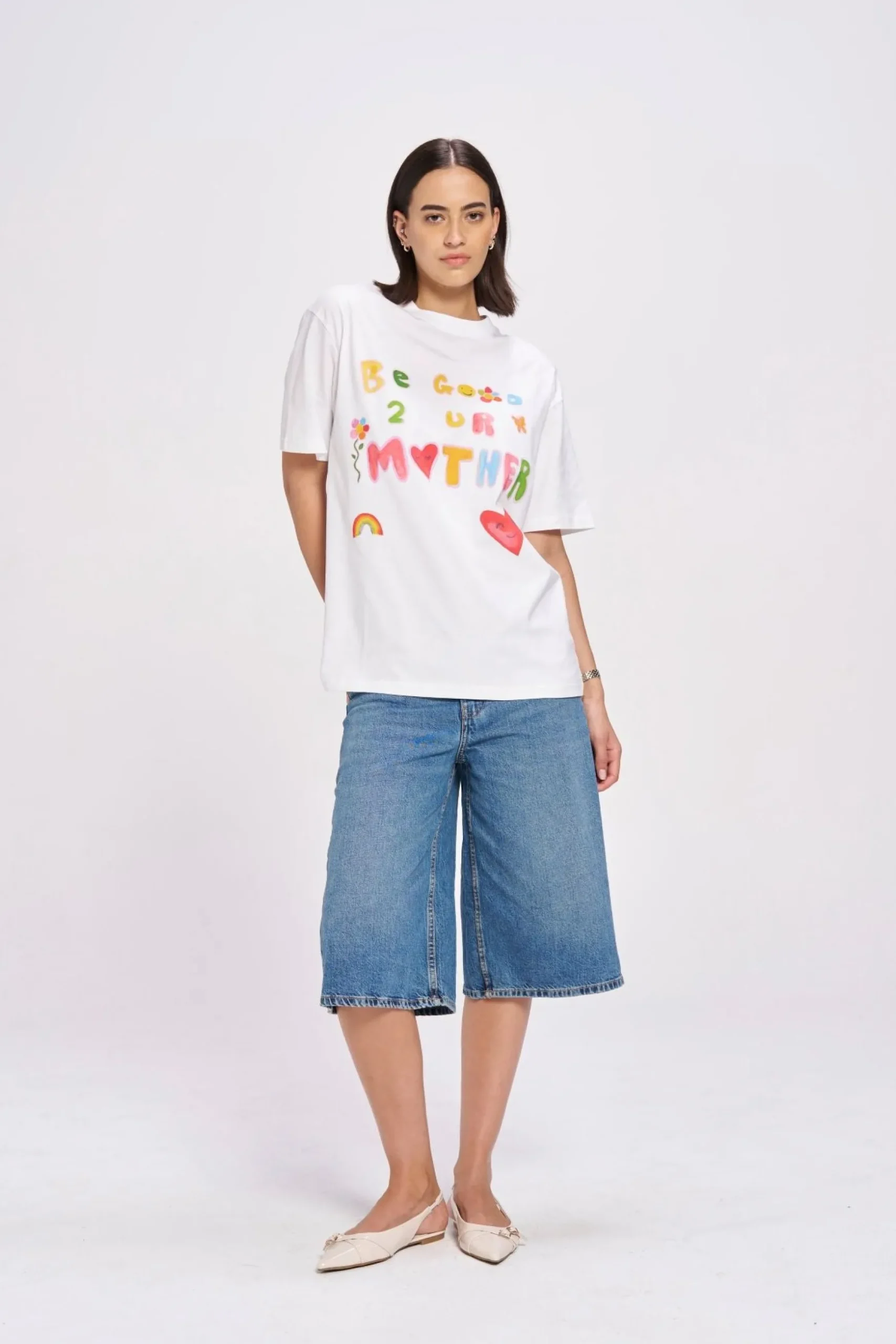 Maku The Label Be Good To Your Mother Oversized Tee - Lucent White | Arriving Mid-End April