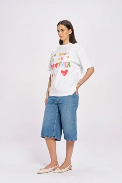 Maku The Label Be Good To Your Mother Oversized Tee - Lucent White | Arriving Mid-End April