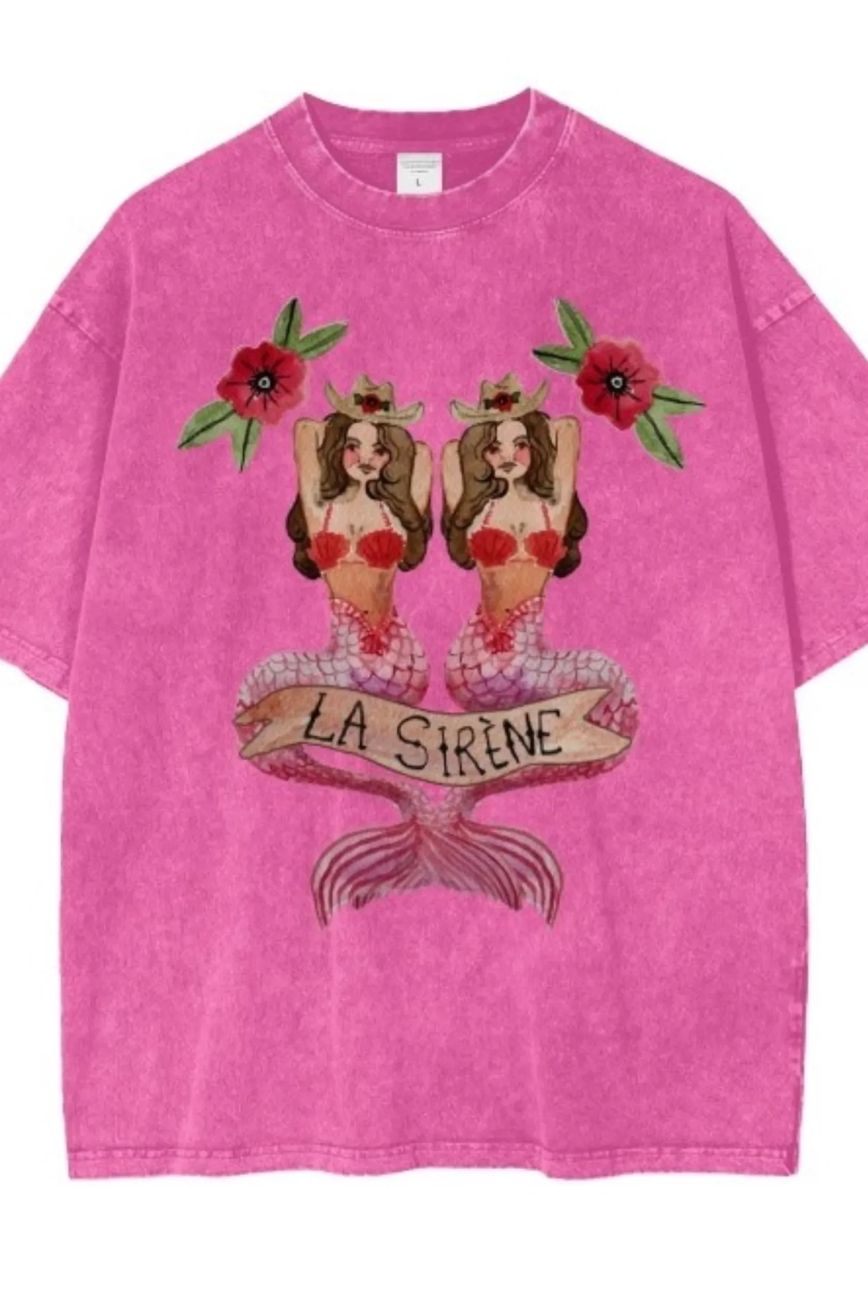 Maku The Label Mermaid La Sirene Oversized Tee - Rose Red | Arriving Mid-End April