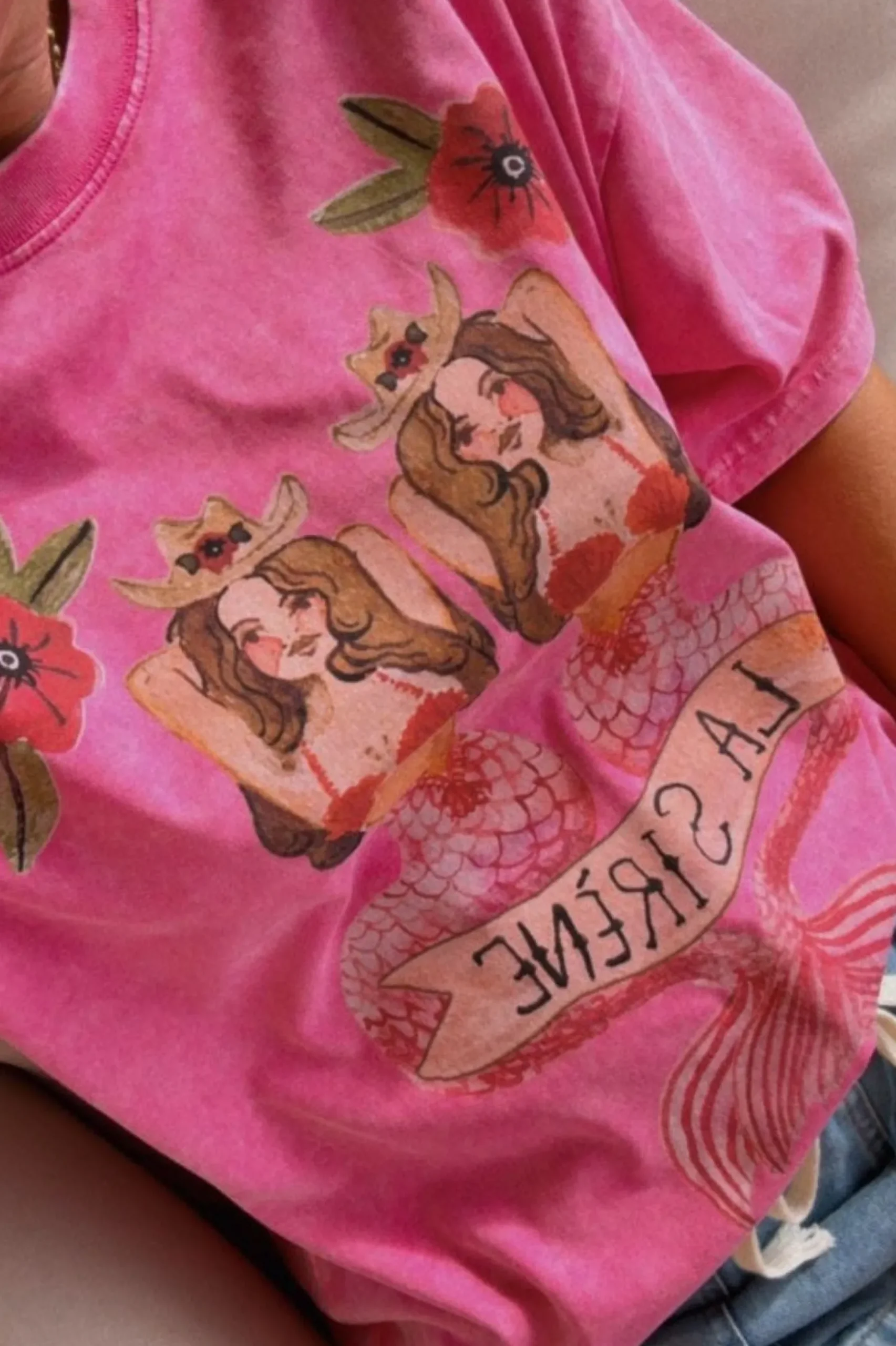 Maku The Label Mermaid La Sirene Oversized Tee - Rose Red | Arriving Mid-End April