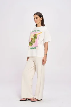 Maku The Label Olive Girl Oversized Tee - White | Arriving Mid-End April