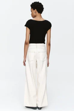 Marle Tie Curve Seam Jean - Ecru