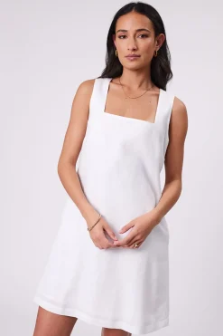 Marlow Iris Square Neck Dress - White