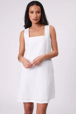 Marlow Iris Square Neck Dress - White
