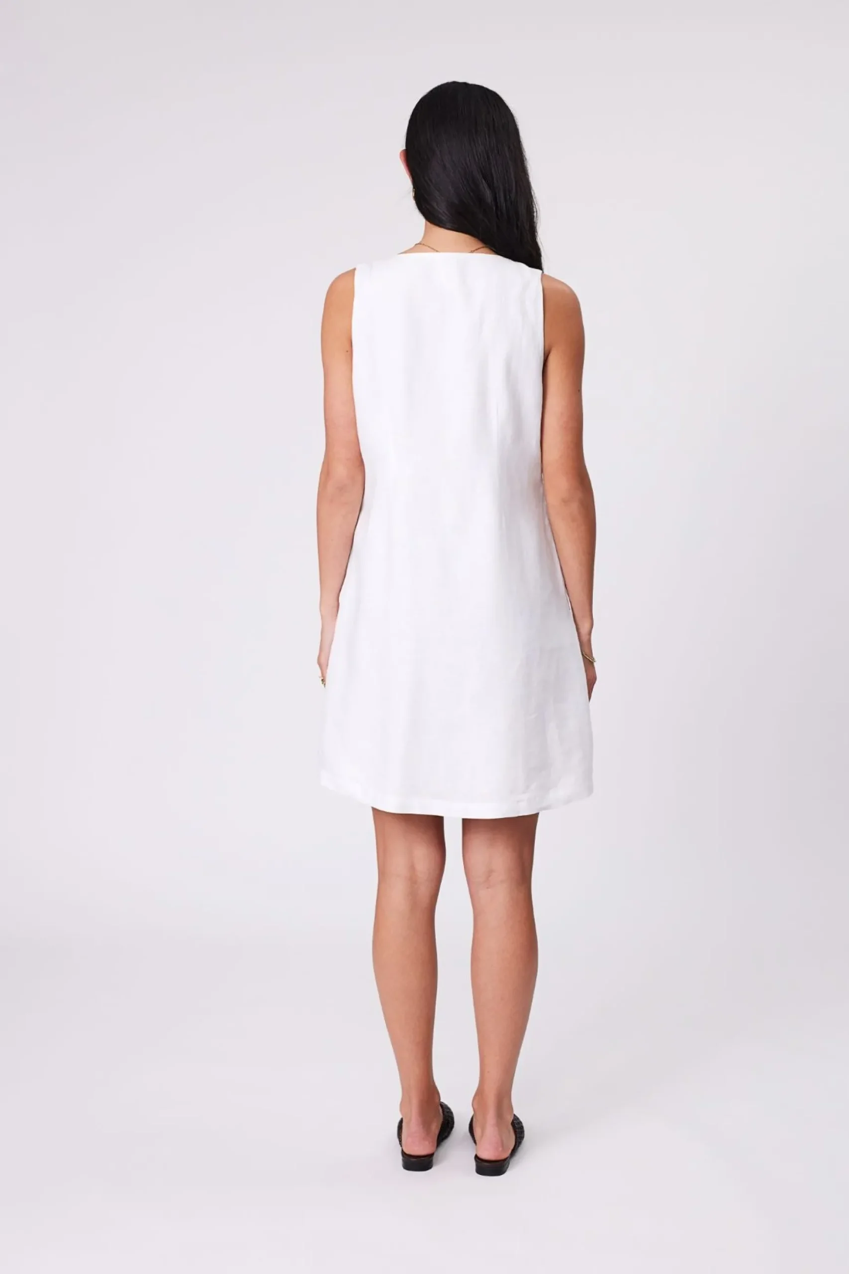 Marlow Iris Square Neck Dress - White