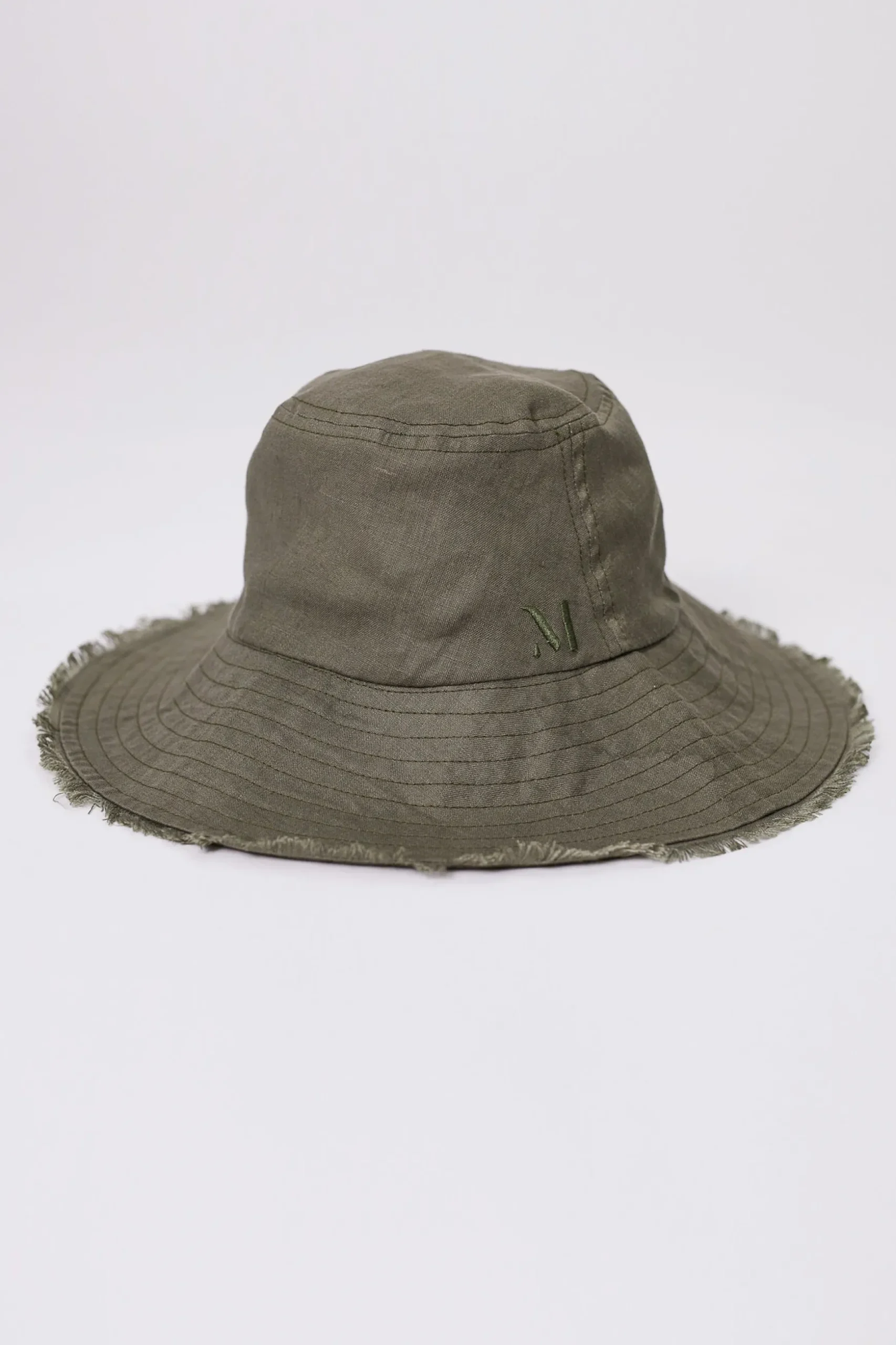 Marlow Linen Bucket Hat - Olive