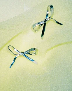 Meadowlark Bow Earrings Large - 23k Gold Plated