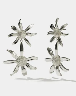 Meadowlark Daisy Drop Earrings - Sterling Silver