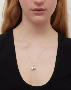 Meadowlark Dice Charm Necklace - Gold Plated