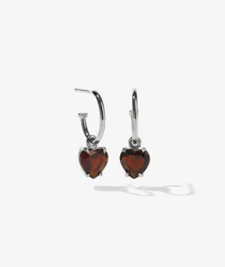 Meadowlark Heart Jewel Signature Hoops - Stirling Silver