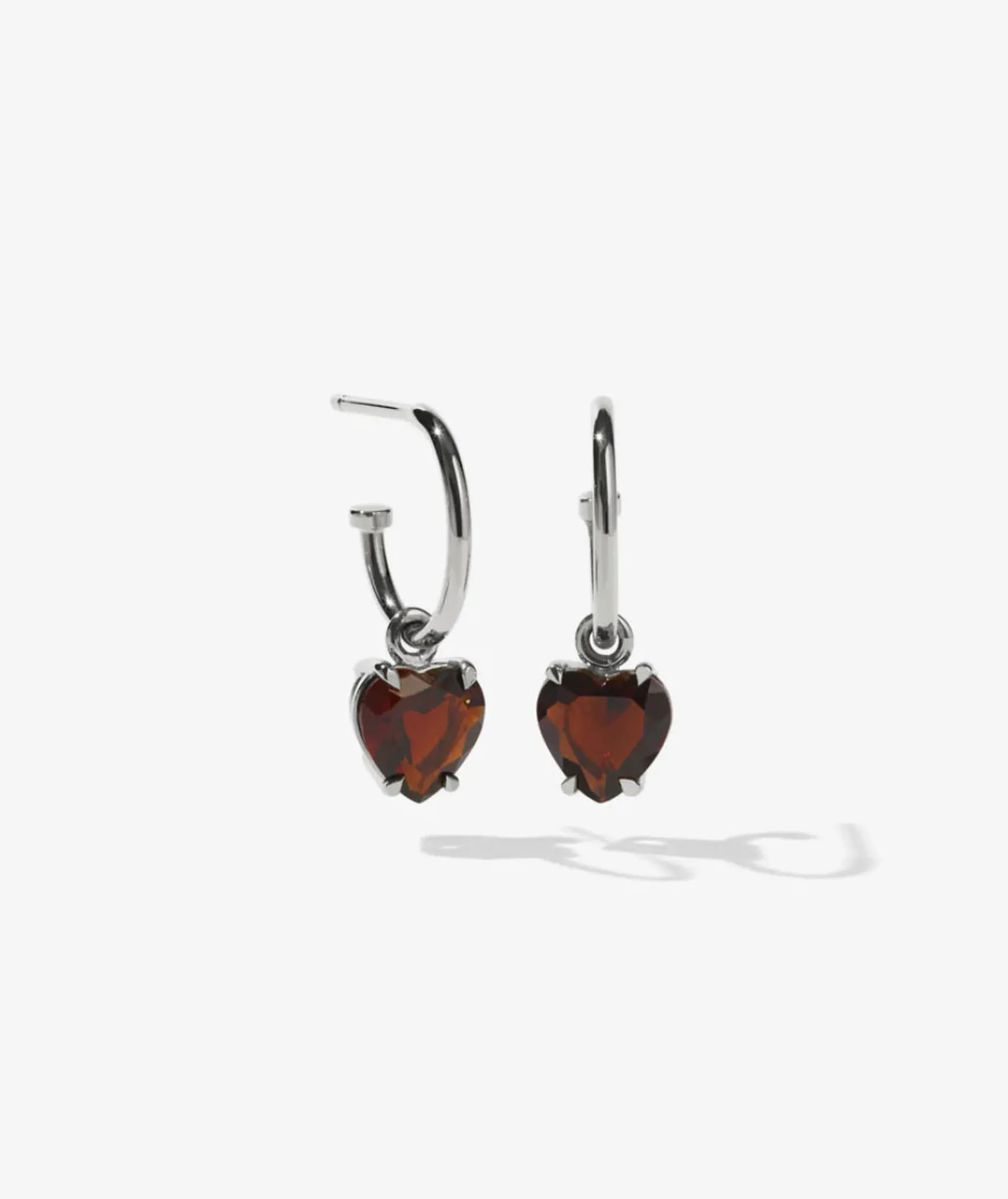 Meadowlark Heart Jewel Signature Hoops - Stirling Silver