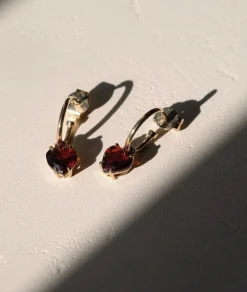 Meadowlark Heart Jewel Signature Hoops - Stirling Silver