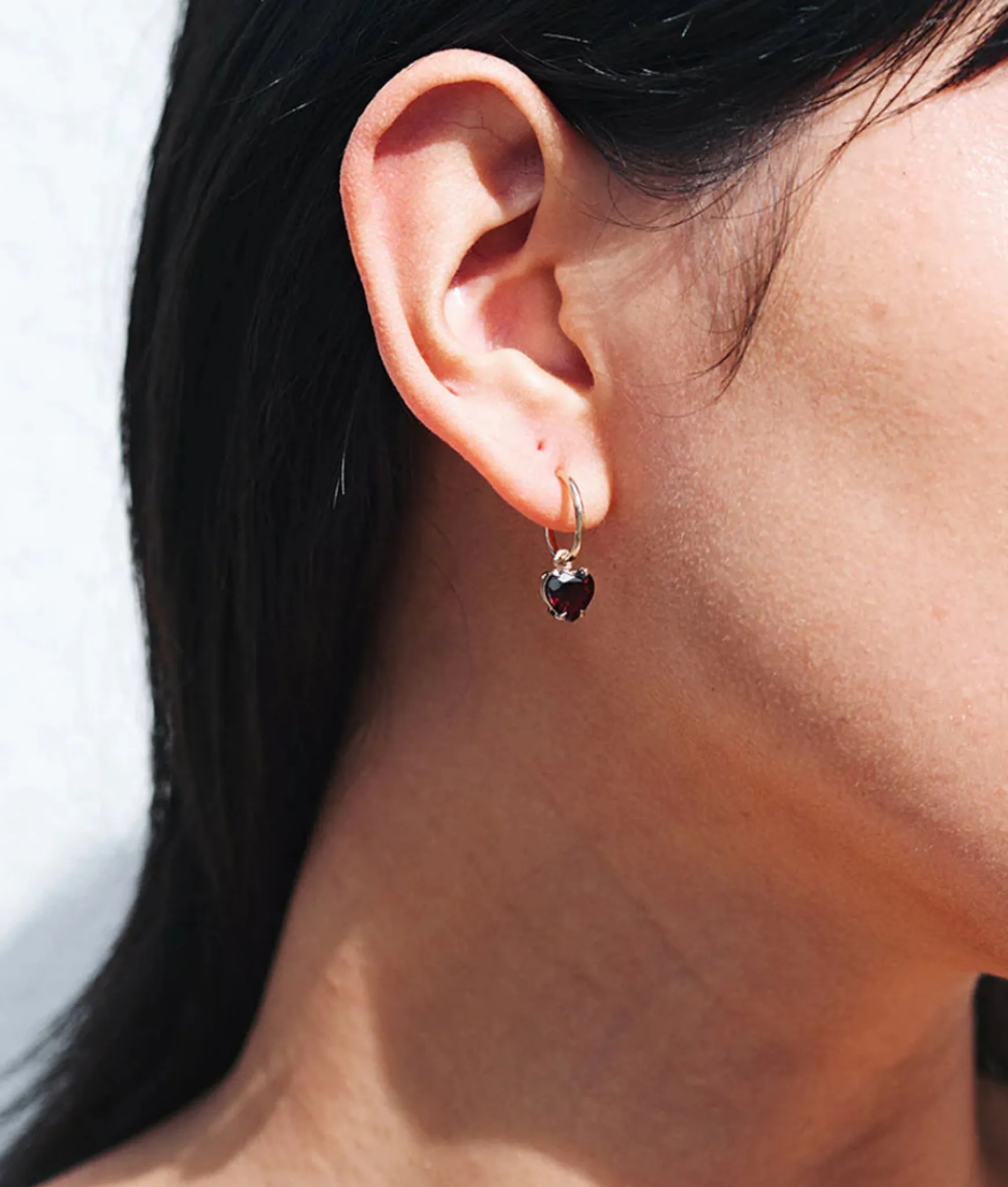 Meadowlark Heart Jewel Signature Hoops - Stirling Silver